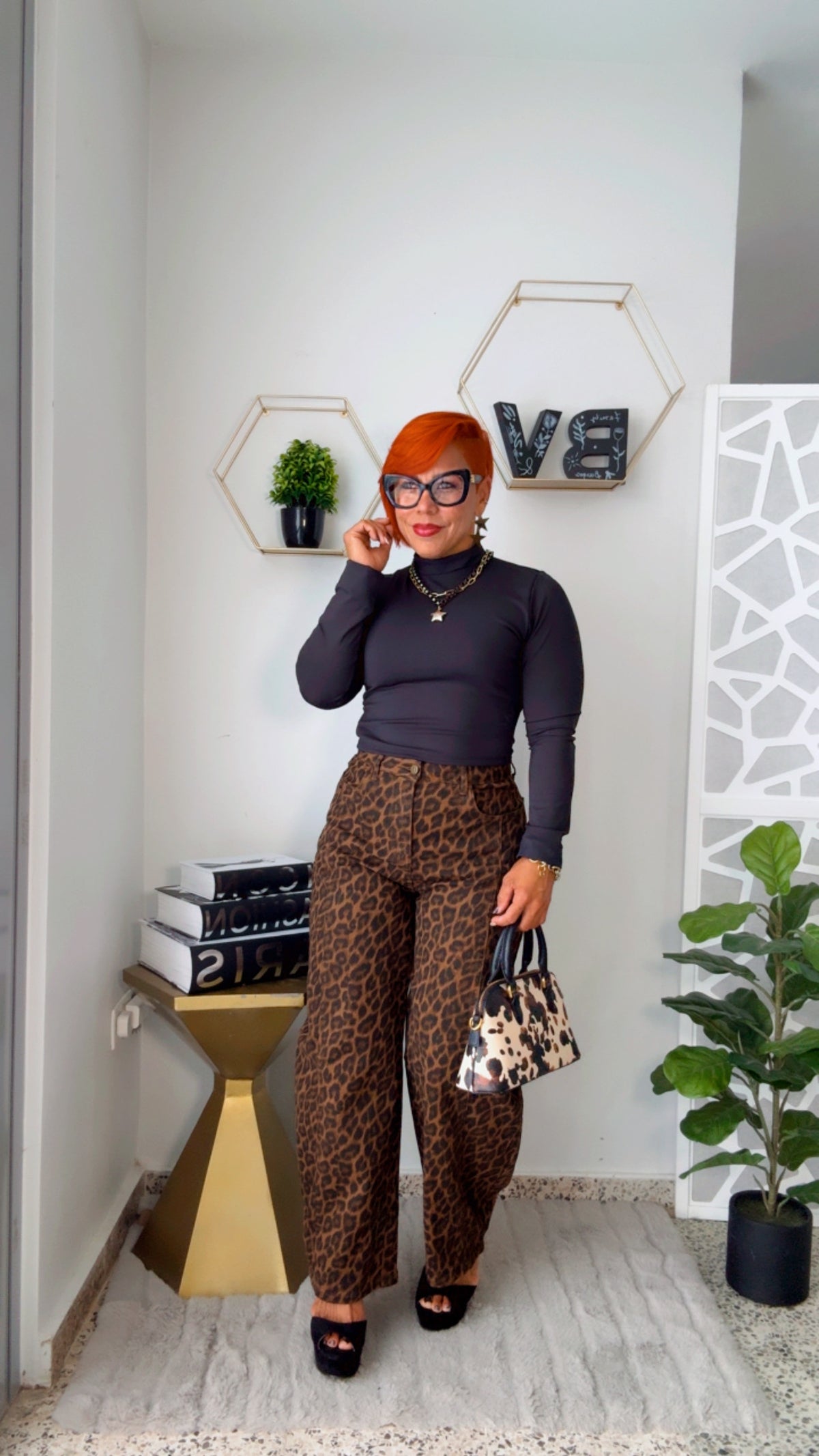 Leopard Barrel Jean