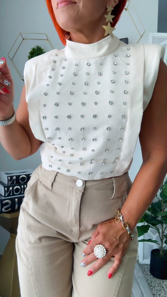Crystal Shoulder Top&nbsp;