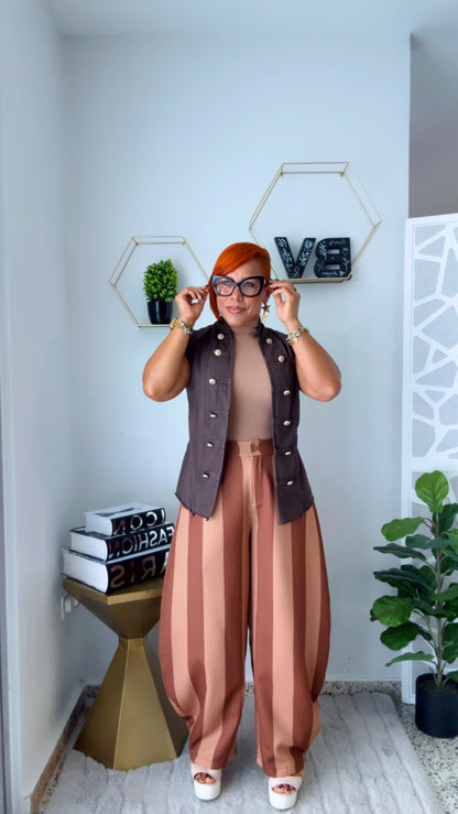 Bold Stripe Barrel Pant