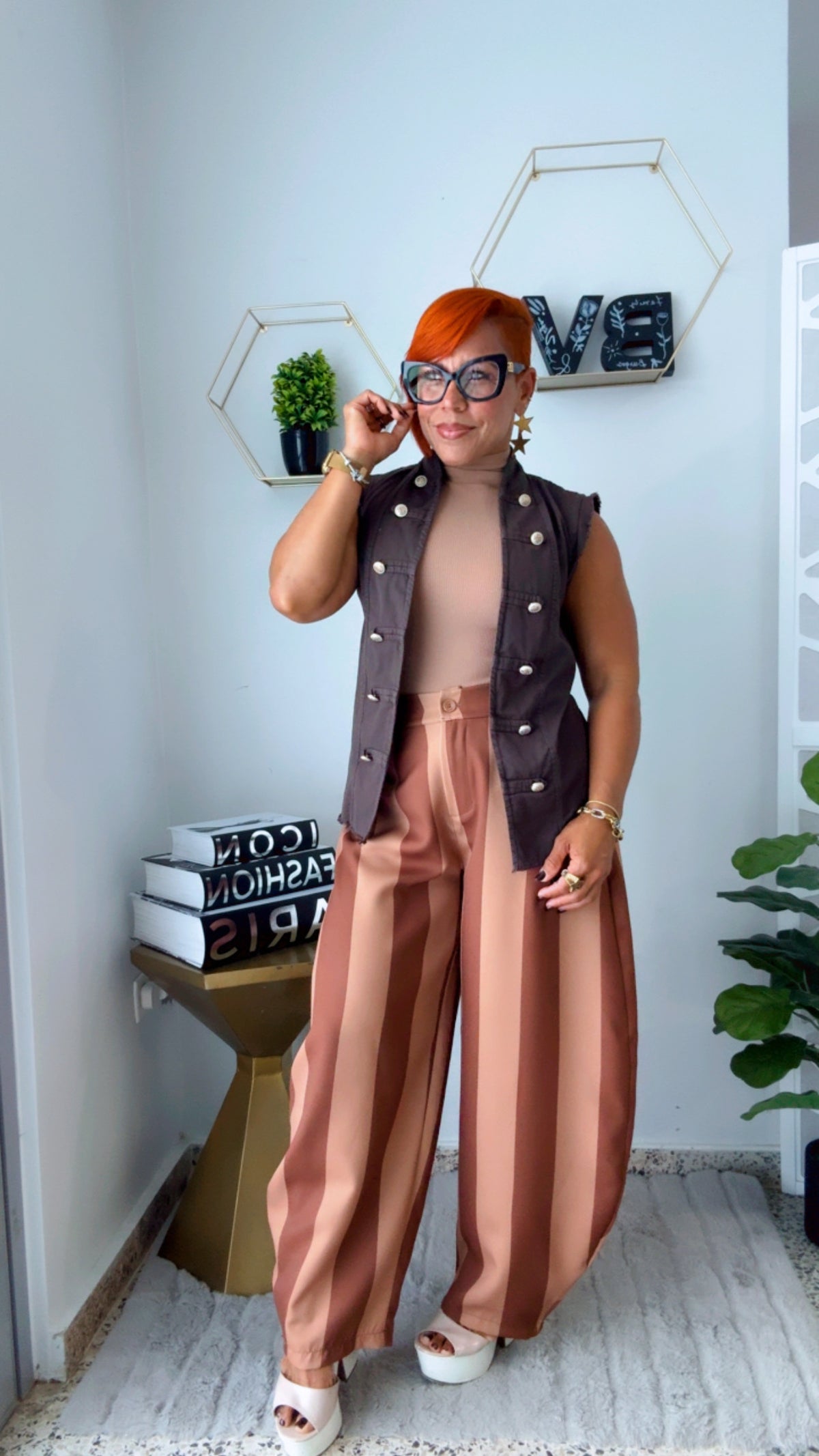 Bold Stripe Barrel Pant