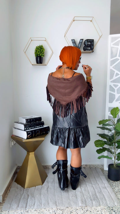 Chocolate Fringed Scarf