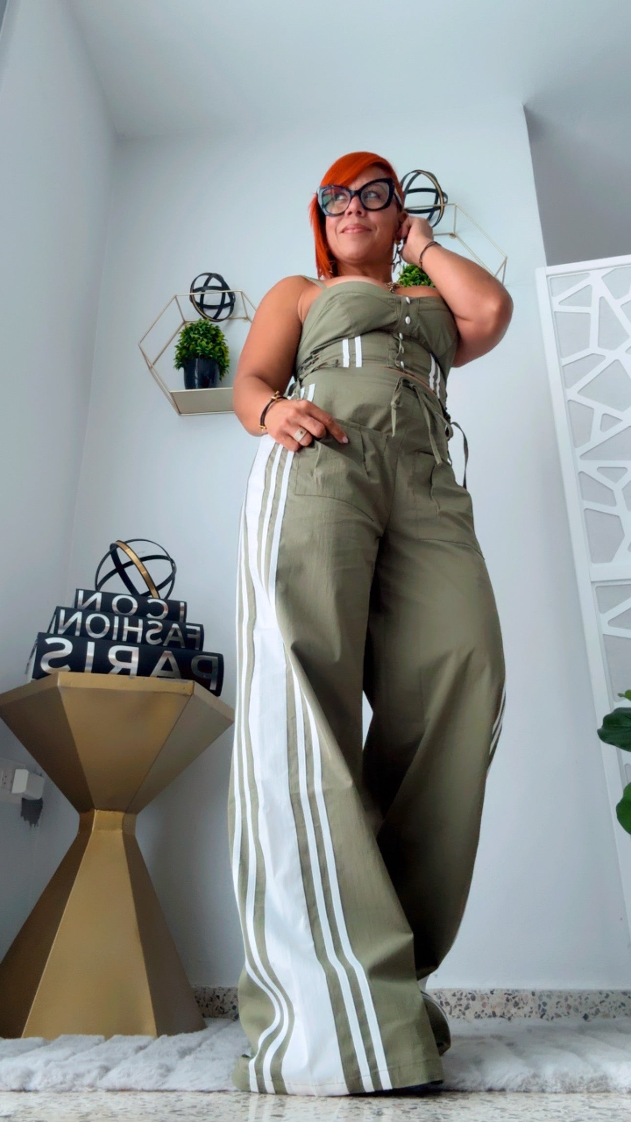 Military Green Track Pant Suits
