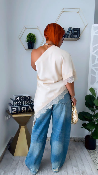 Champagne Elegance Asymmetrical. Top