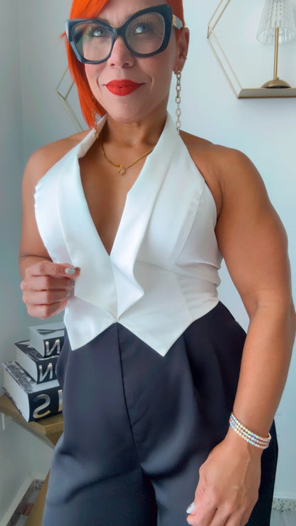 Elegant Tuxedo Jumpsuit