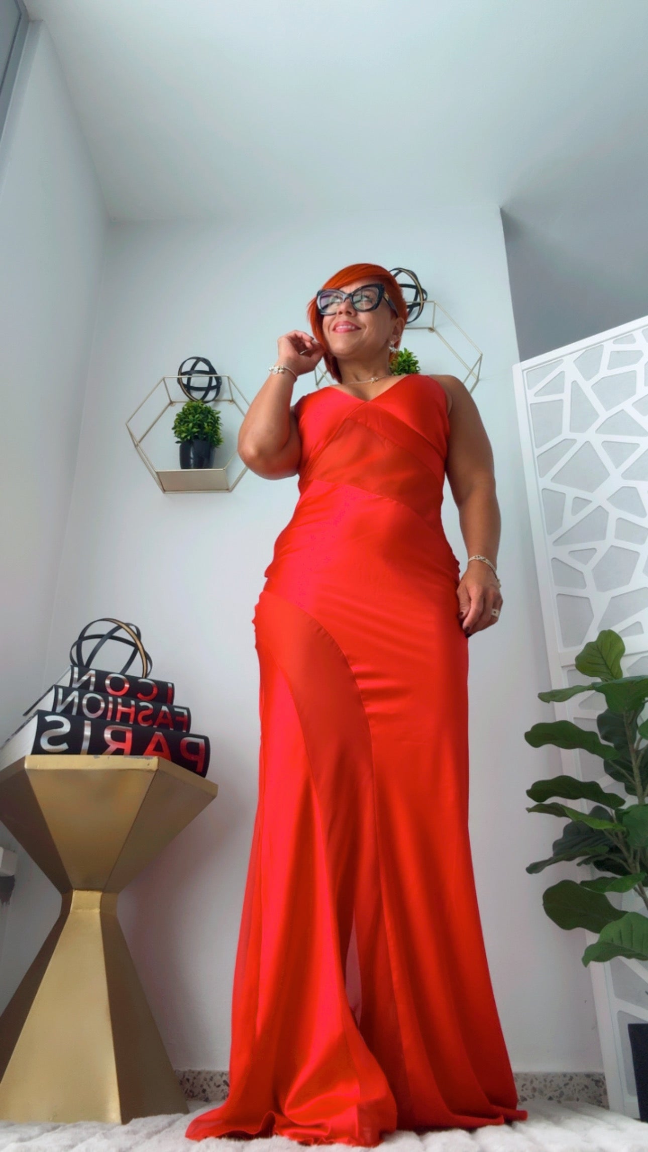 Ruby Red Satin Dress