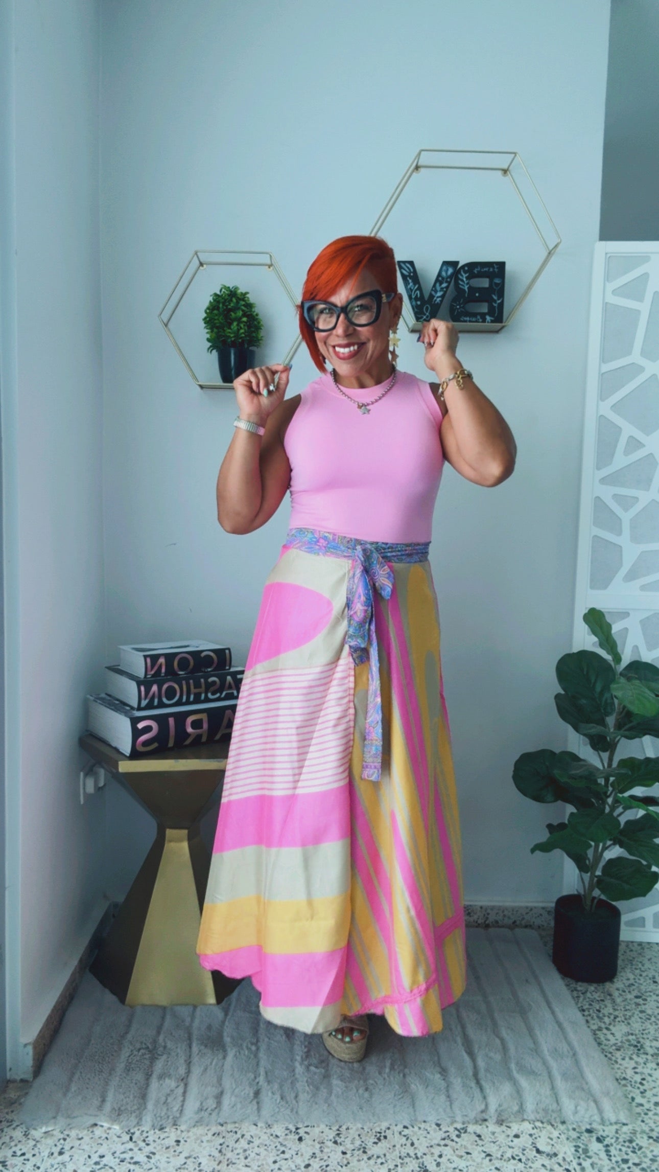 Pink & Violet Reversible Wrap Around Skirt