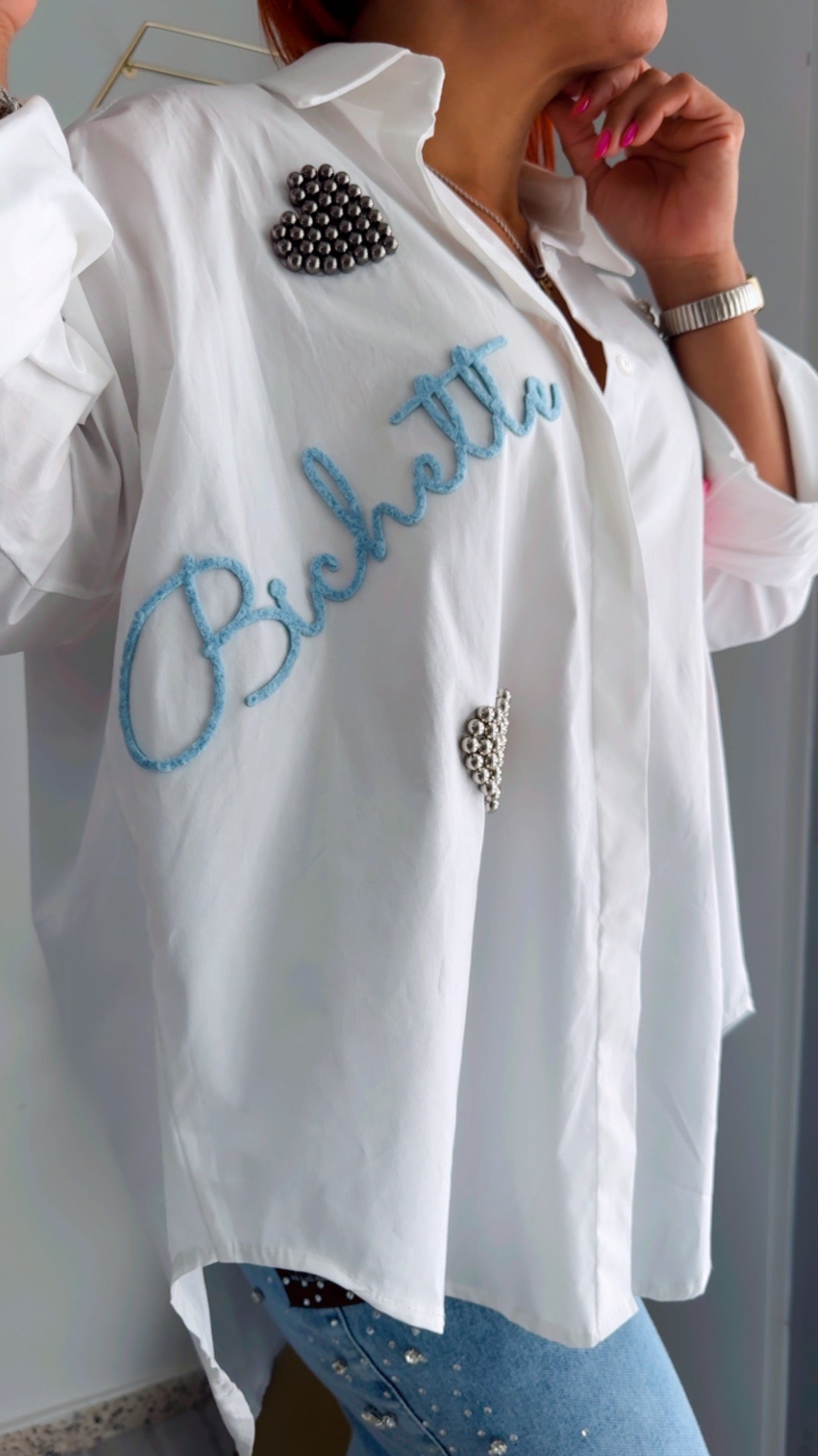 High low Button Down Blouse - Love Inspiration