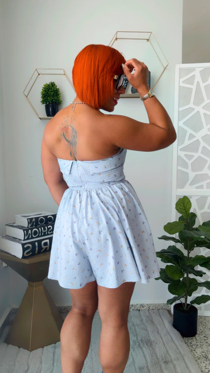 Strapless Floral Romper