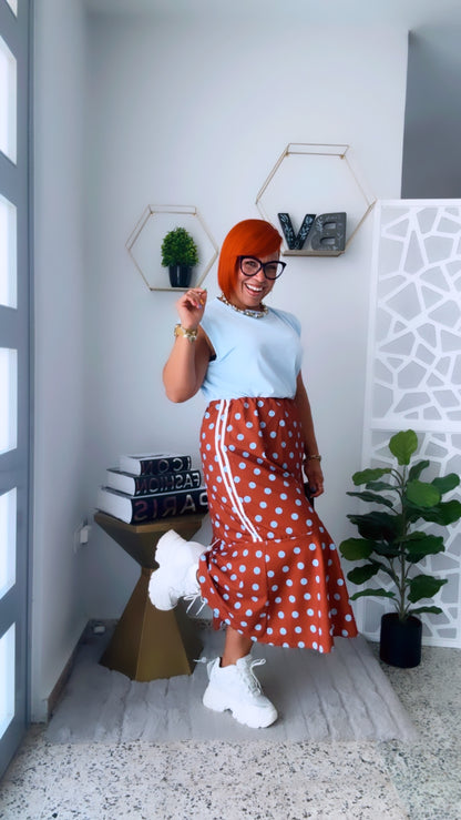 Café Latte Polka Dots Skirt