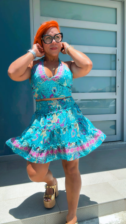 Short Skirt Boho Set