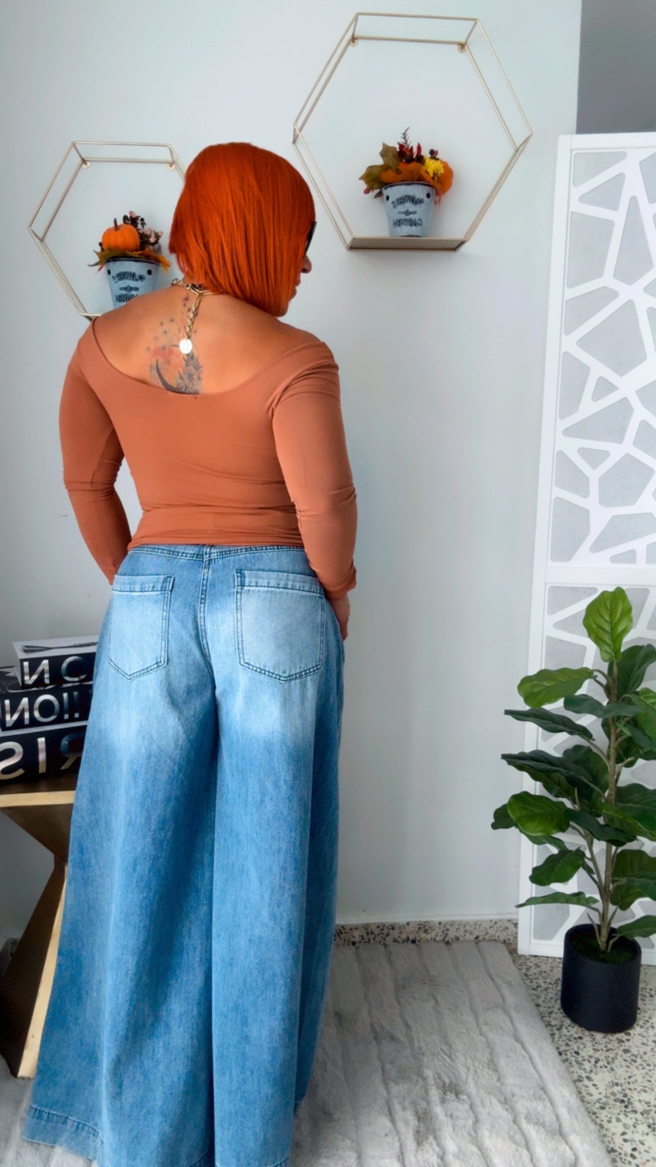 Off Shoulder Mocha Top