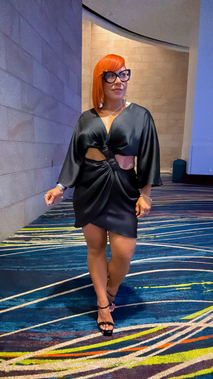 Cut-Out Mini Dress - Black