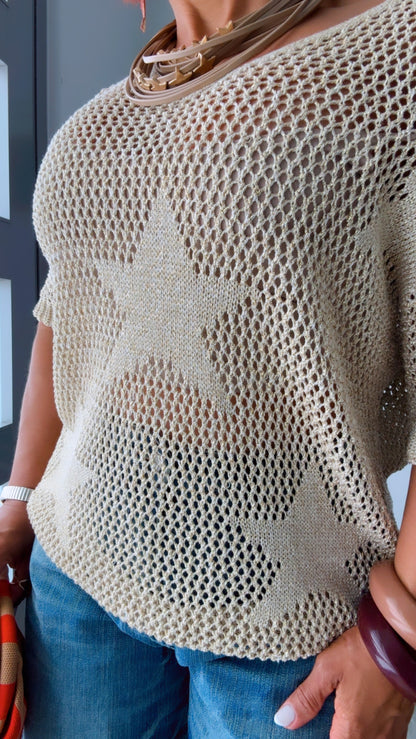 Crochet Golden Star Top - Italy