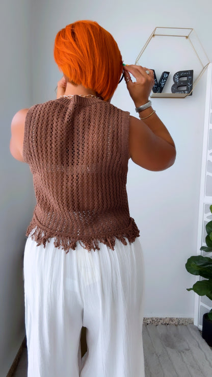 Chocolate Crochet Top