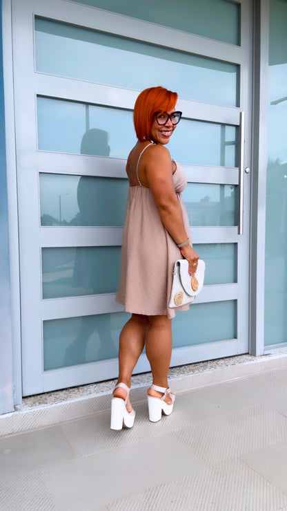 Short Boho Dress with Studs Details