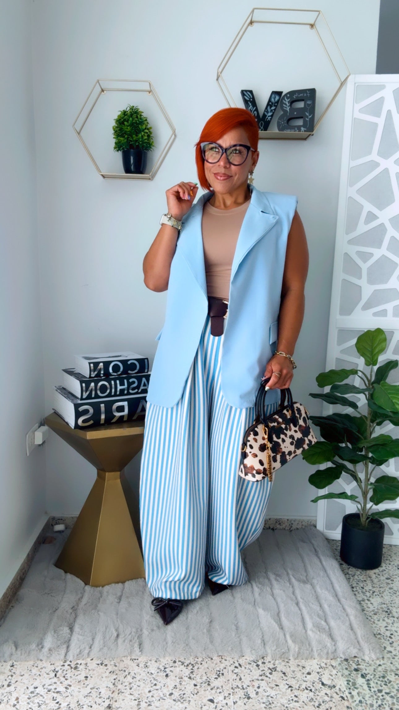 Sky Blue Turtleneck Vest