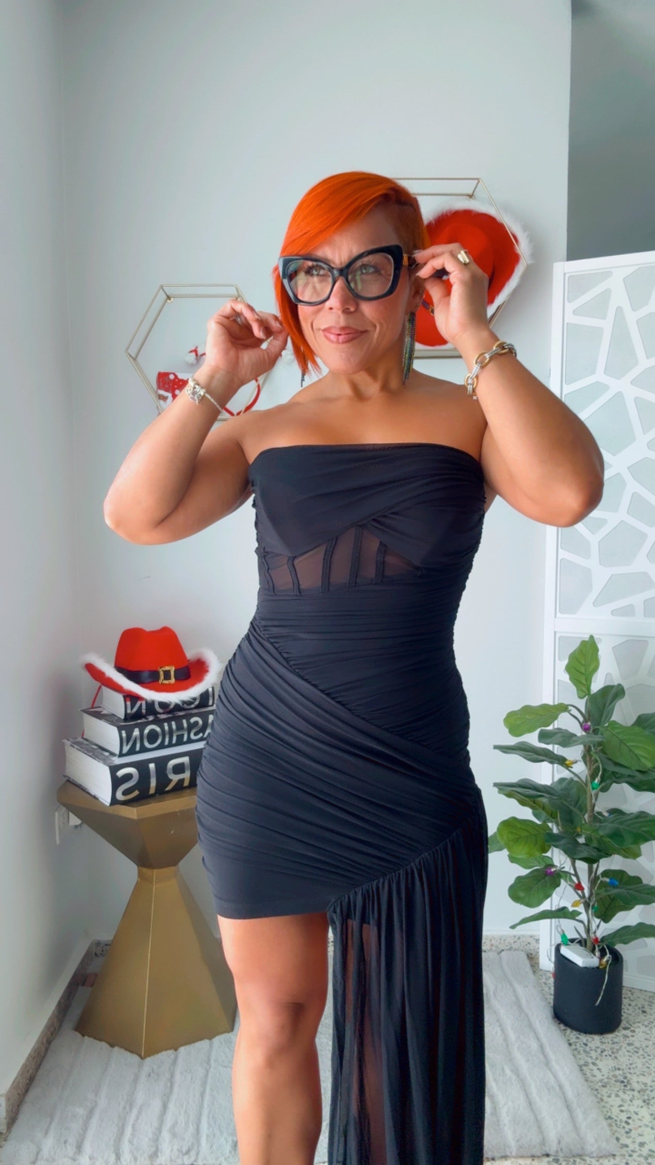 Layered Ruffle Mini Black  Dress