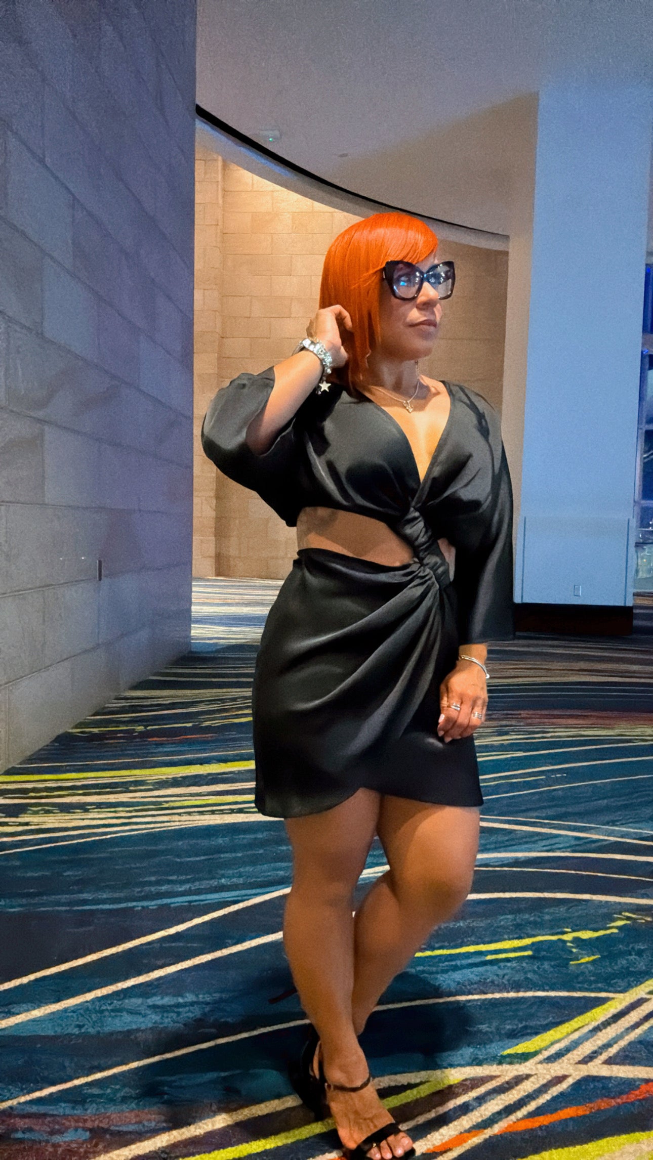 Cut-Out Mini Dress - Black
