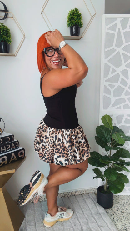 Leopard Bubble Mini Dress