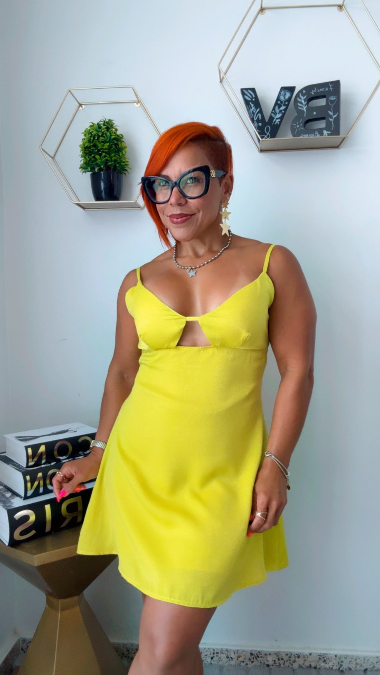 Please Lemonade 🍋 Open Back Mini Dress