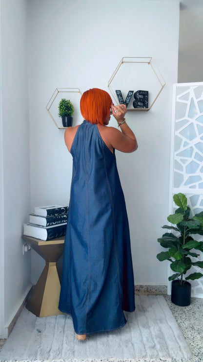 Dark Denim Maxi Dress