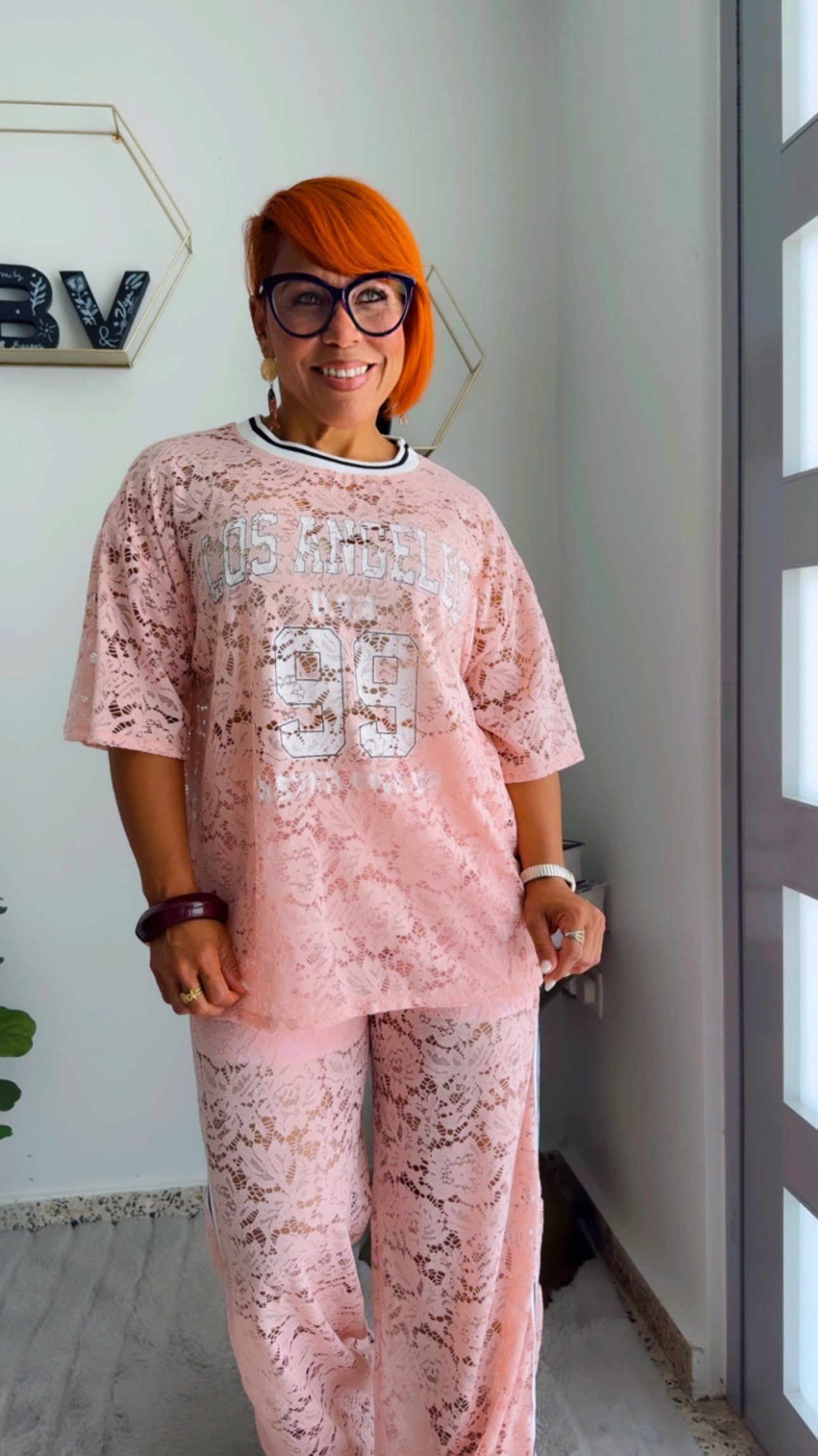 Blush Lace Varsity  Set