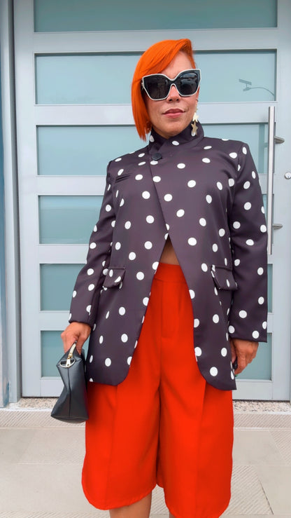 Black & White Jumbo Polka Dots Blazer
