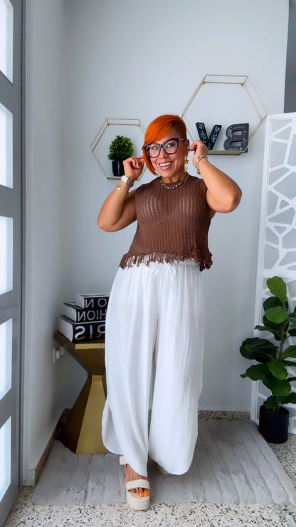 Chocolate Crochet Top