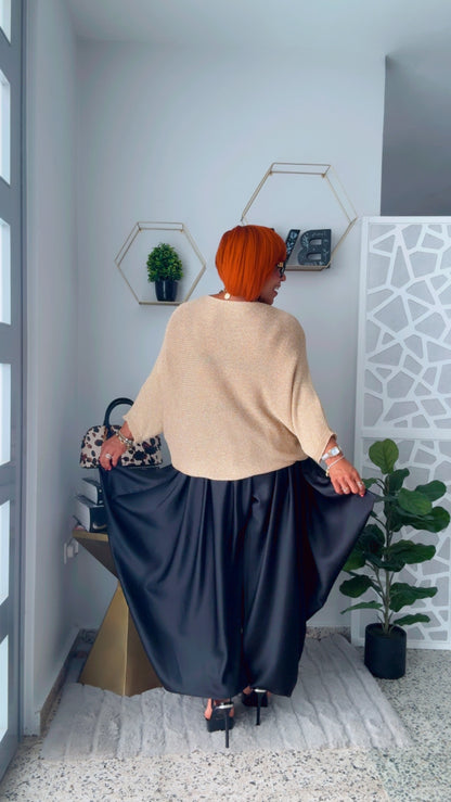 Black Aladdin Satin Pant