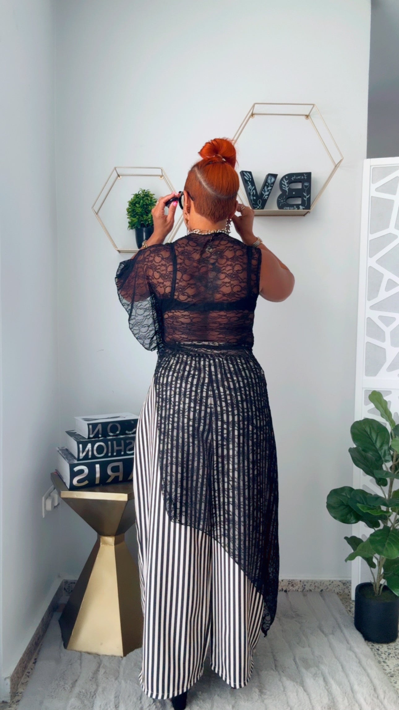 Black Asymmetric Lace Top