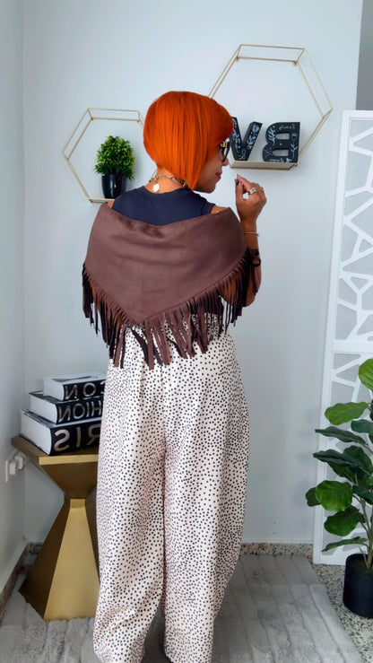 Chocolate Fringed Scarf