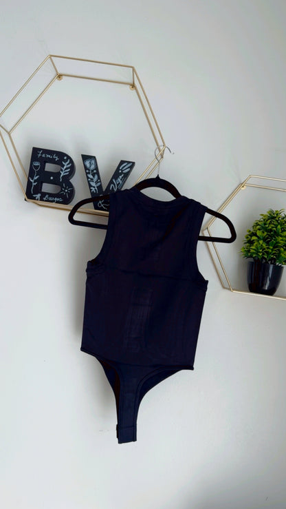 Black Basic BodySuit with front Zipper