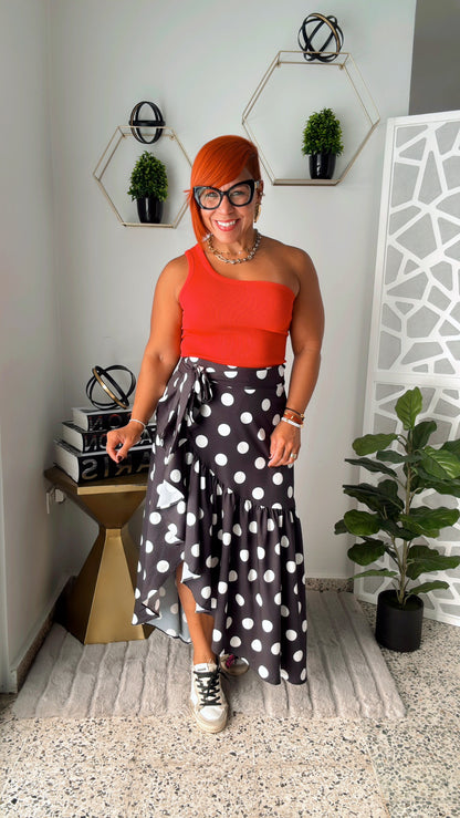 Polka Dots Wrap Around Skirt