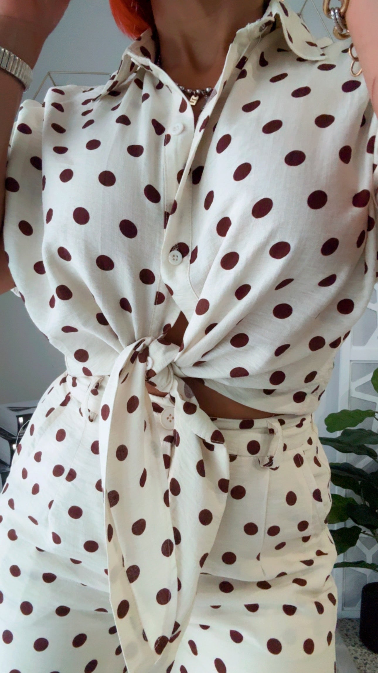 Cookies and Cream Polka Dots Pant Set