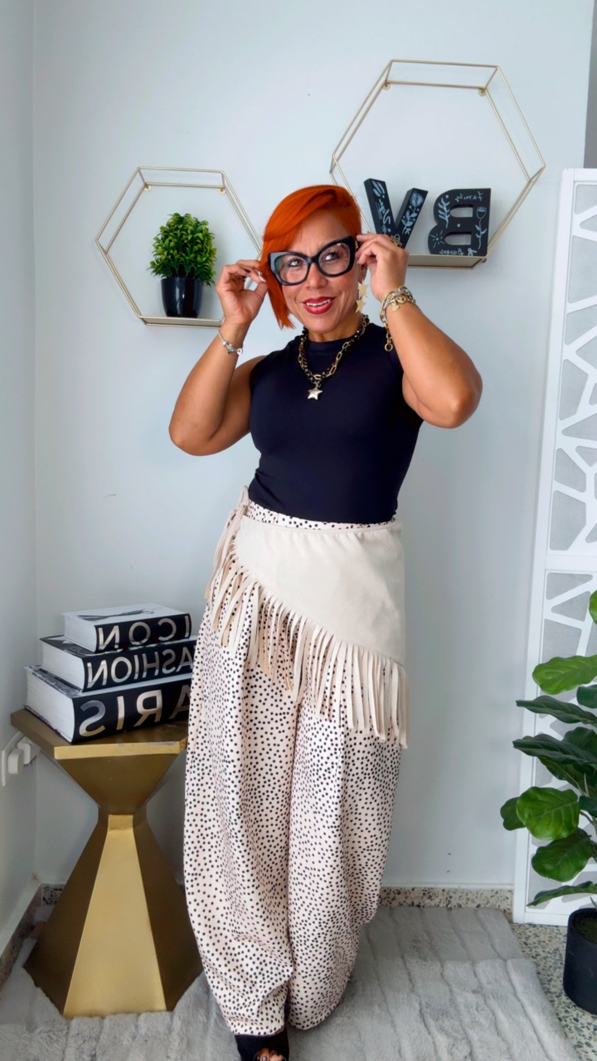 Beige Fringed Scarf