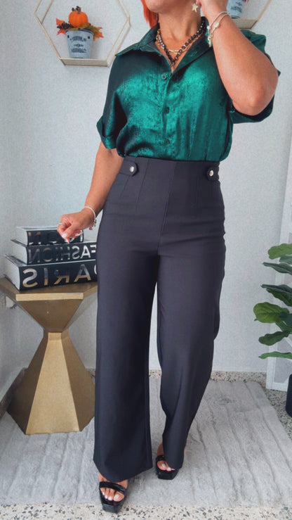 Metallic Hunted Green Blouse