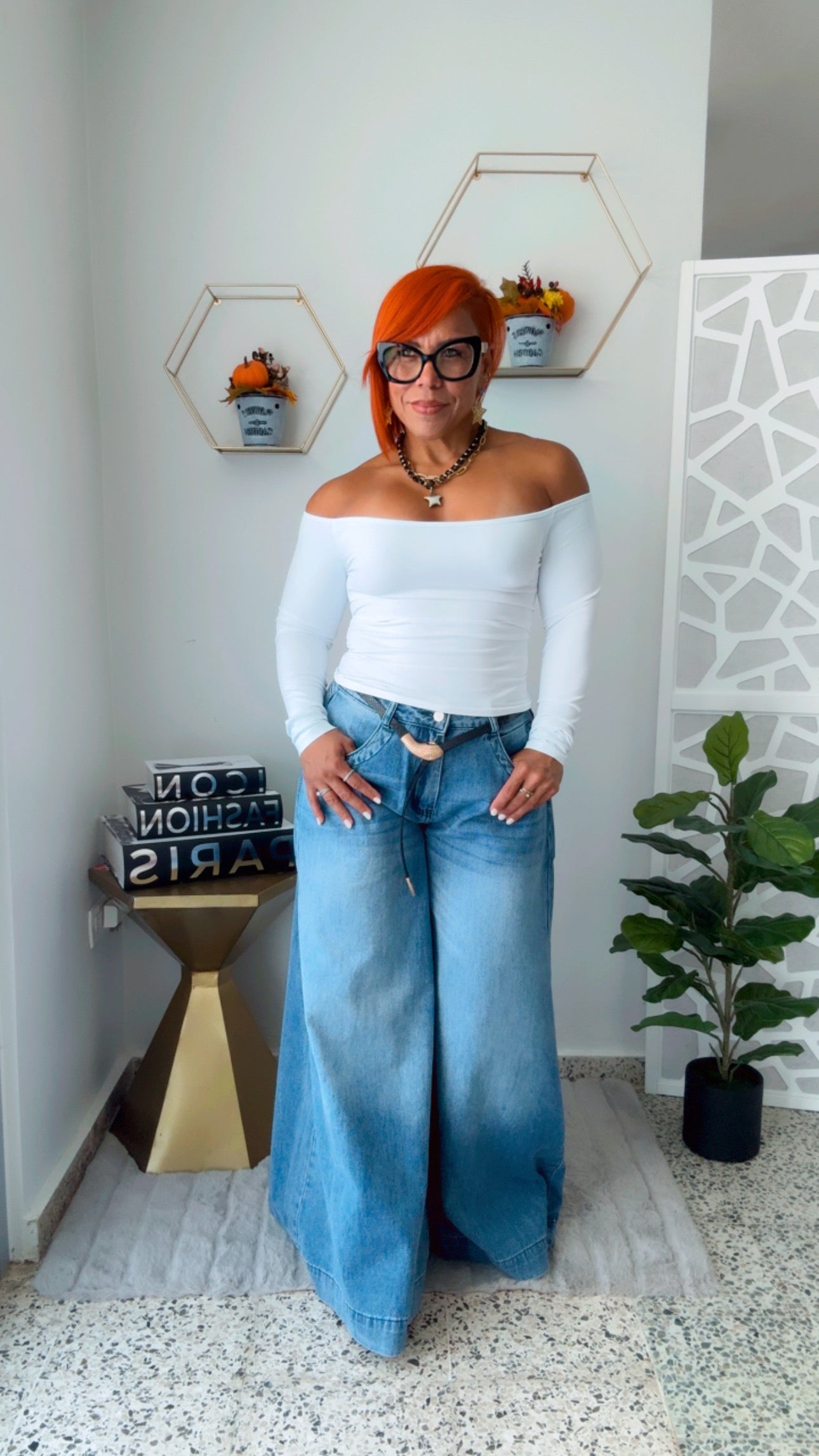 Off Shoulder White Top