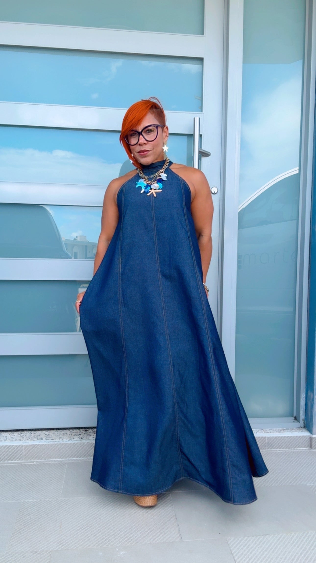 Dark Denim Maxi Dress