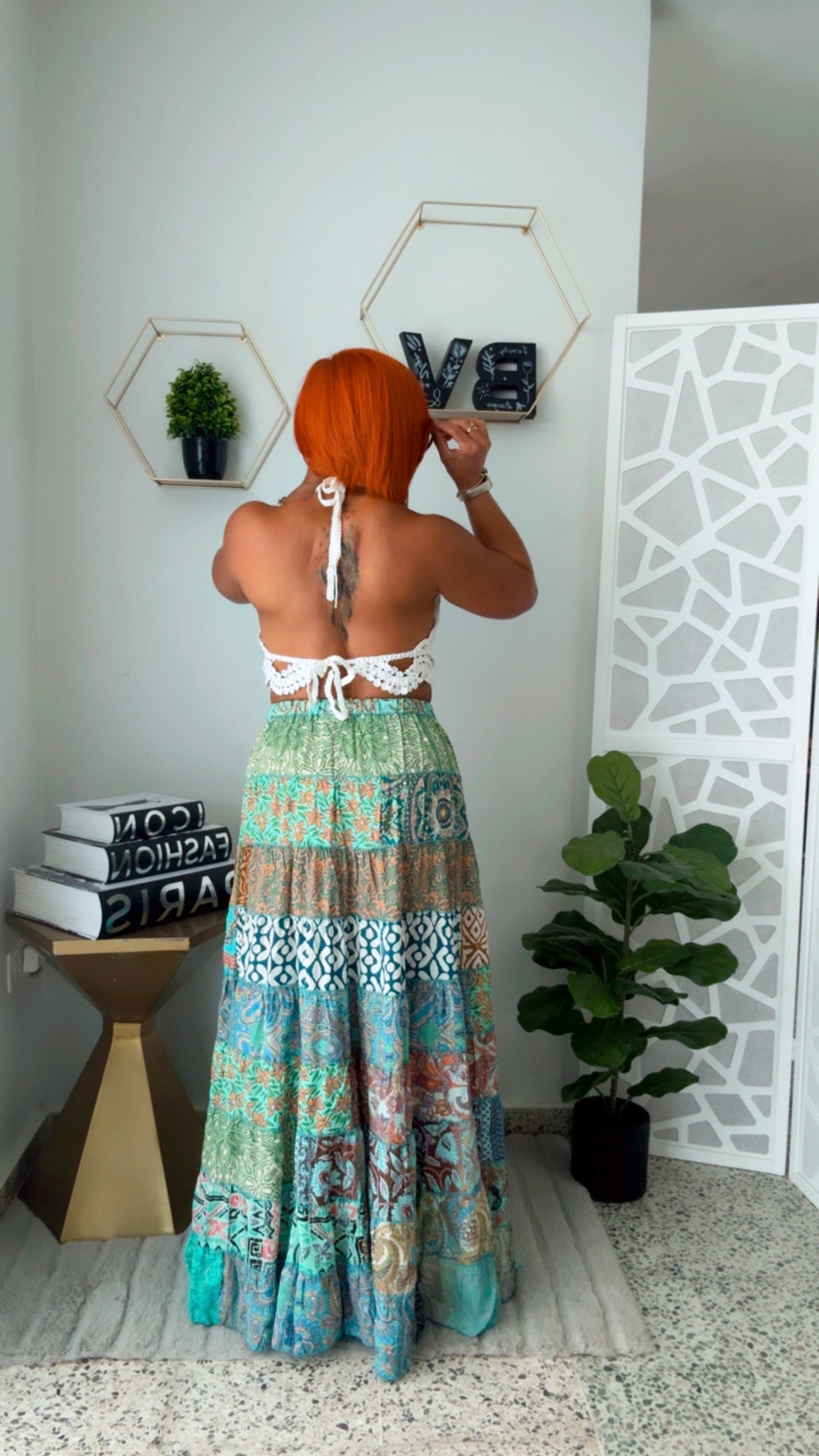 Aqua II Tassel Boho Skirt
