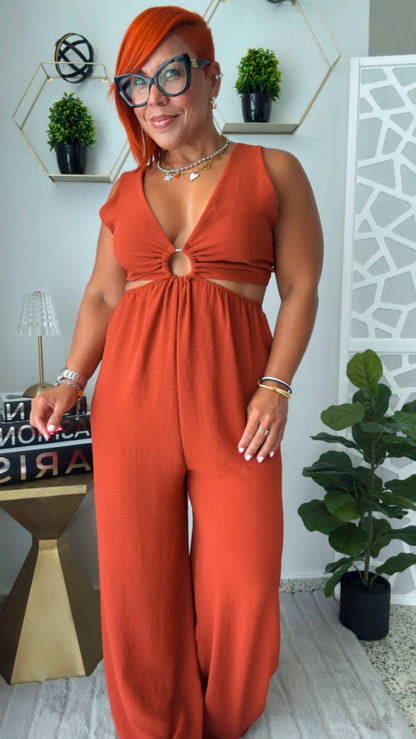 Terracota Cut-Out Jumpsuit