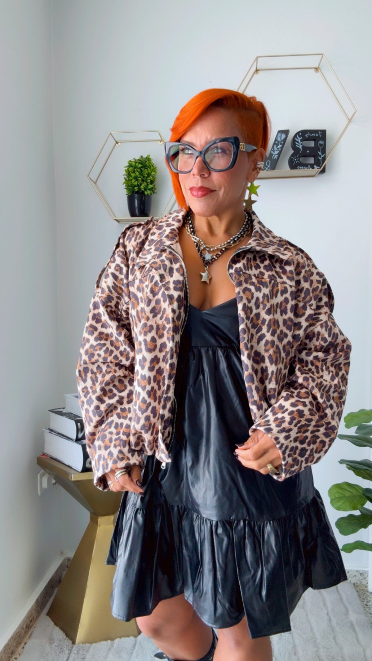 Leopard Oversized Bubble Jacket