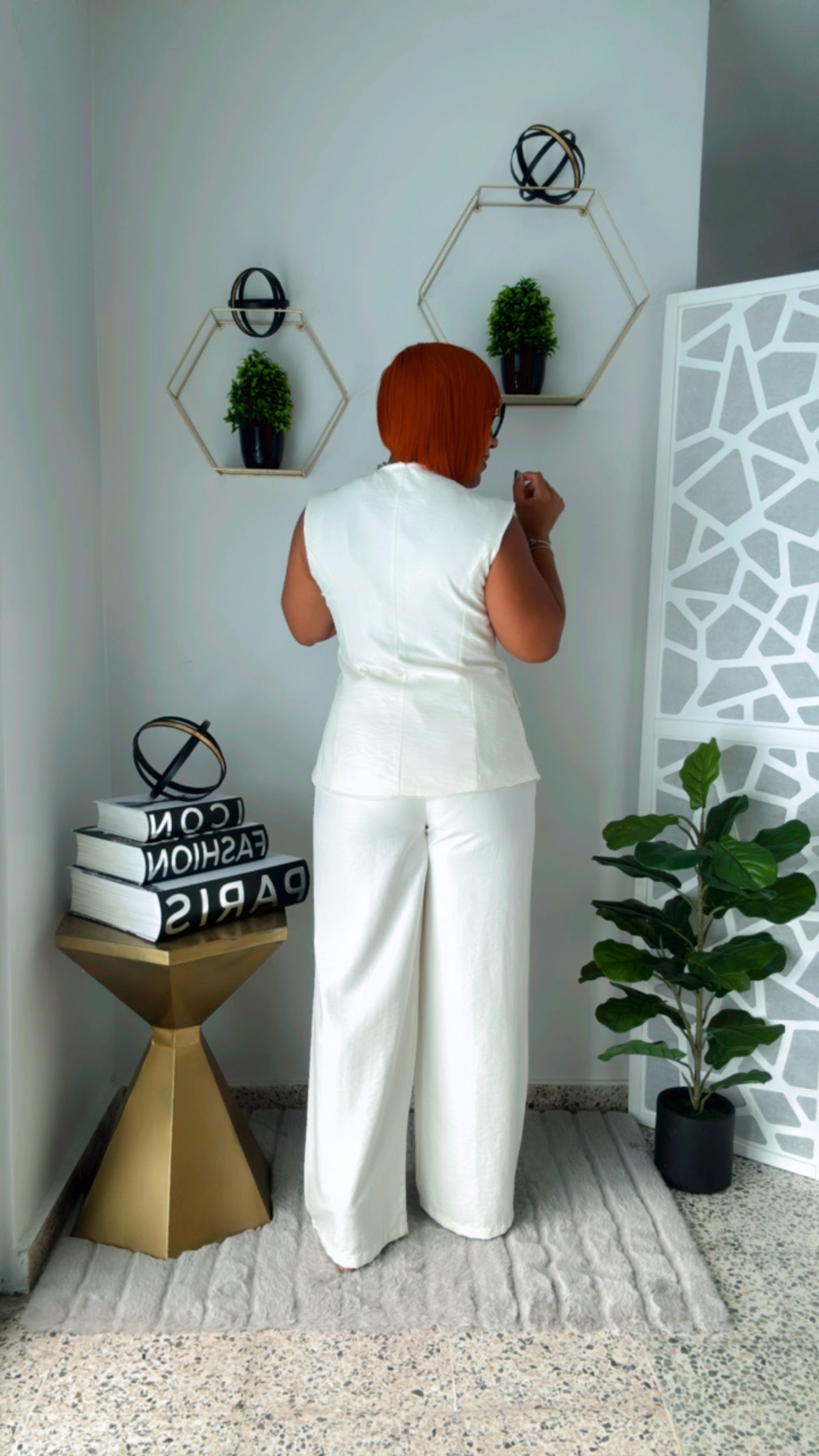 Chunky Buttons Ivory Business Set