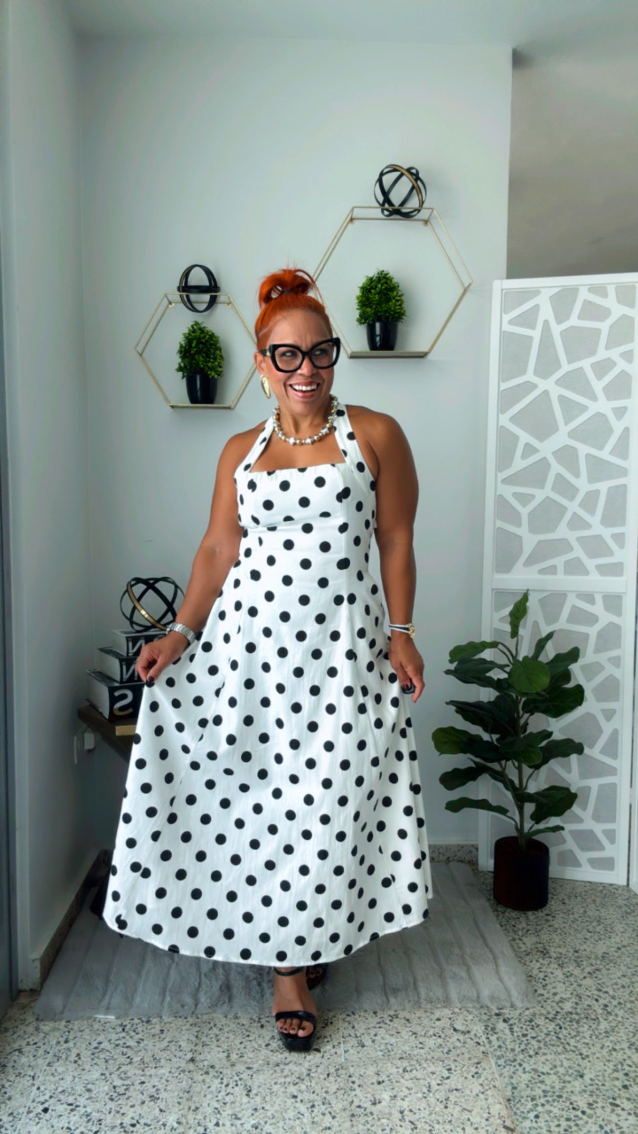 Polka Dot Midi Dress