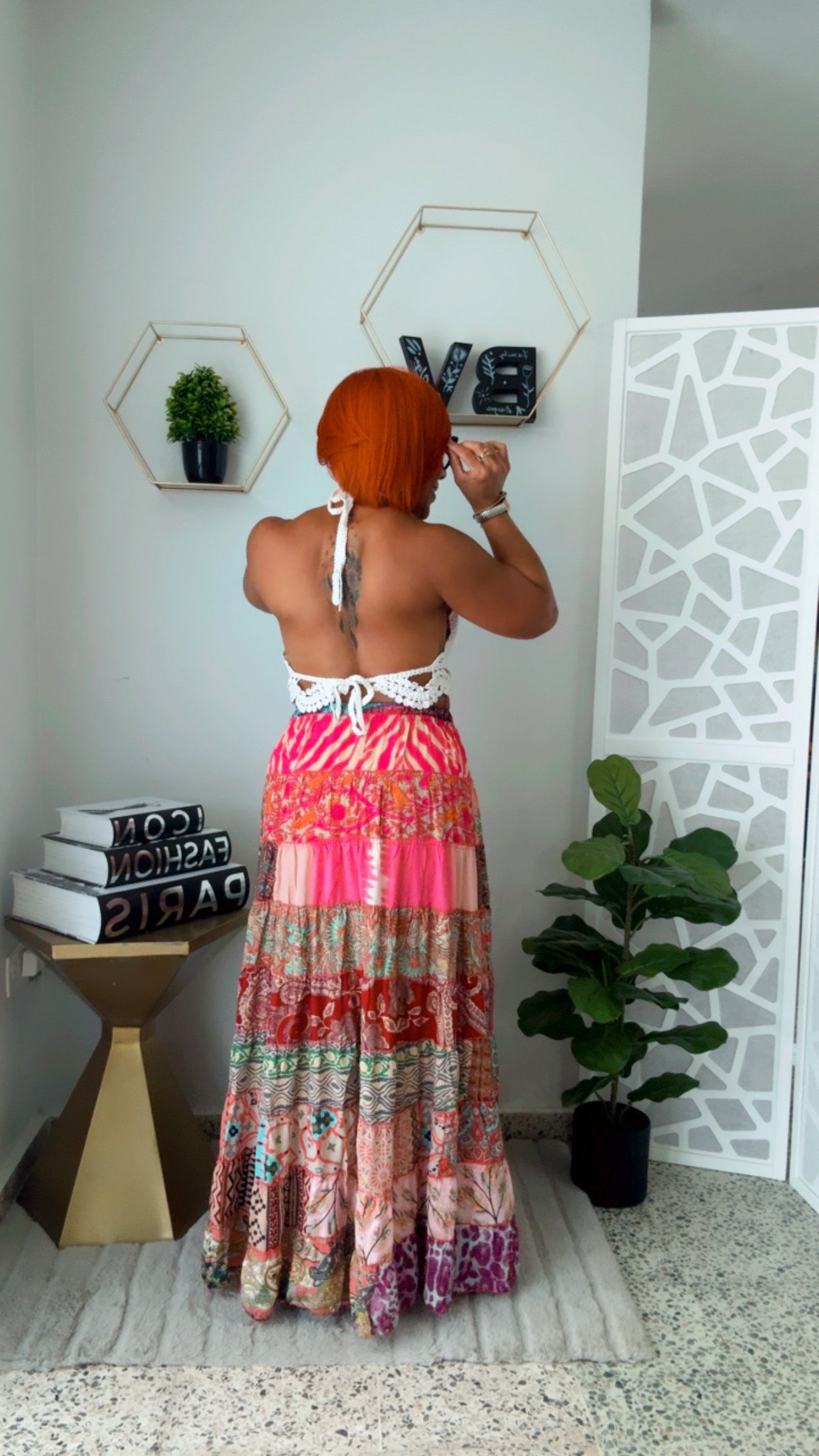 Pink Tassel Boho Skirt
