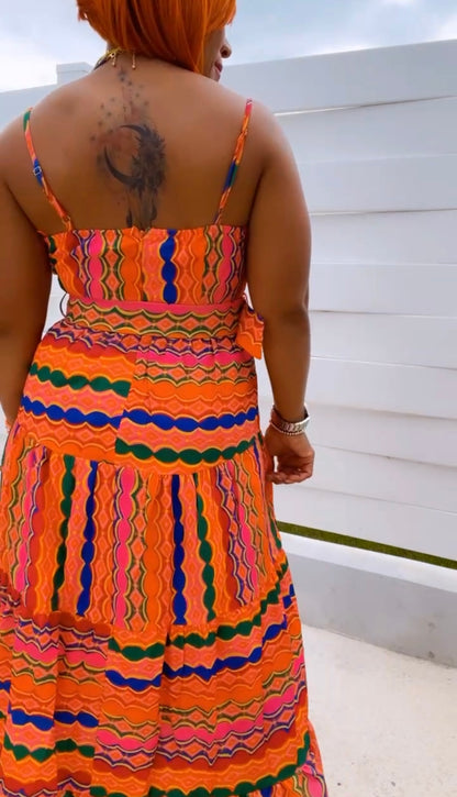 Orange Multi Maxi Dress