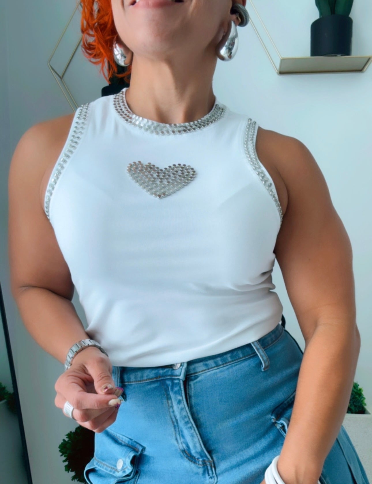 Silver Heart tank Top